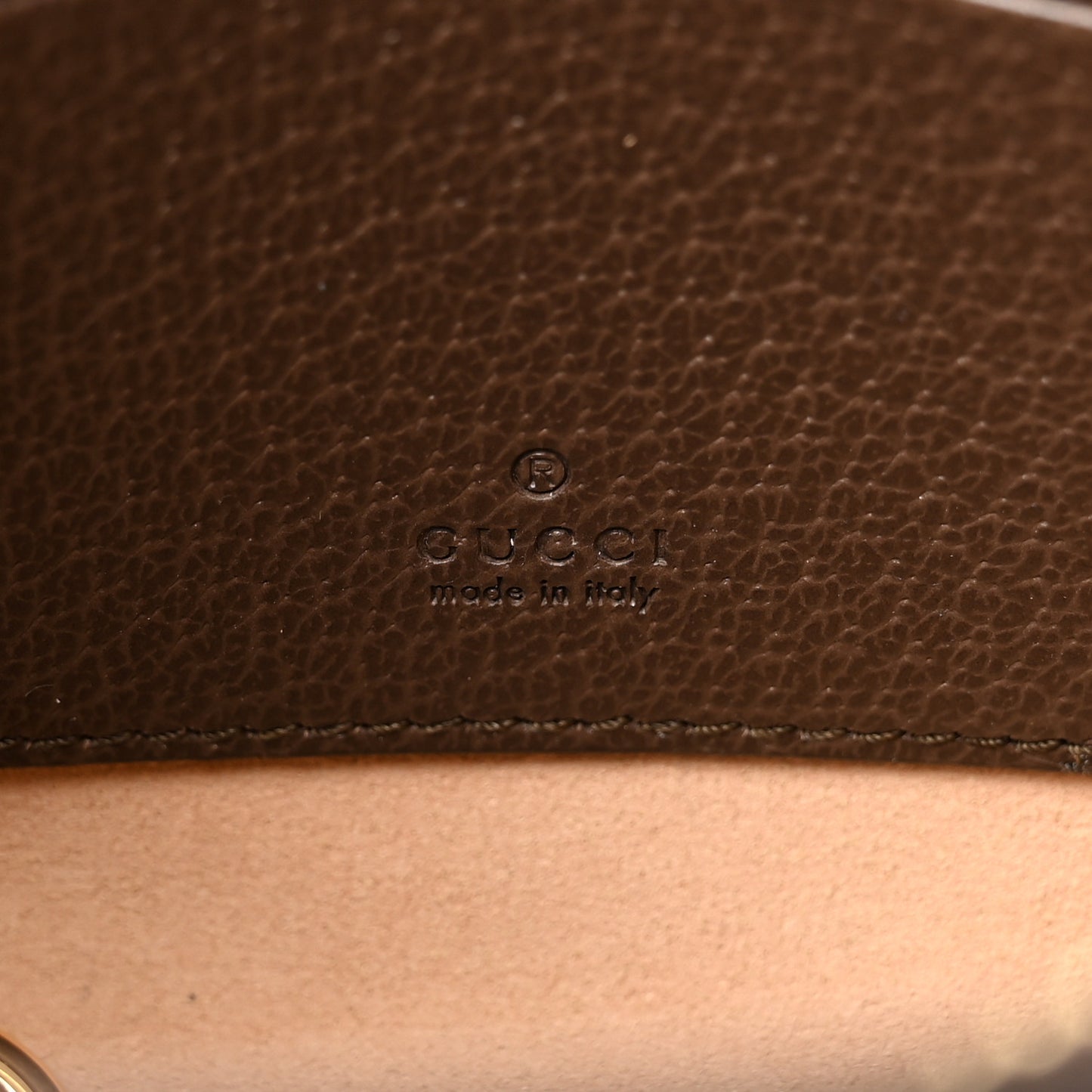 GG Supreme Monogram Web Ophidia Wristlet Brown