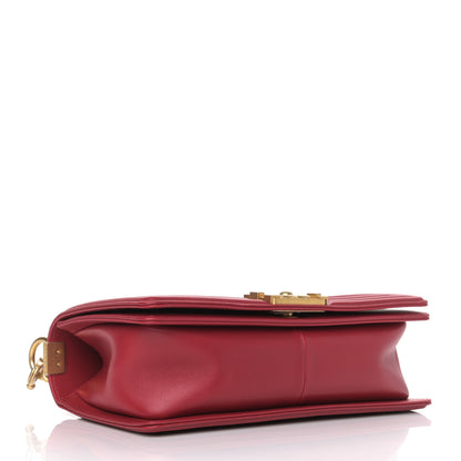 Chanel Calfskin Medium Boy Logo Top Handle Flap Red 4 of 11
