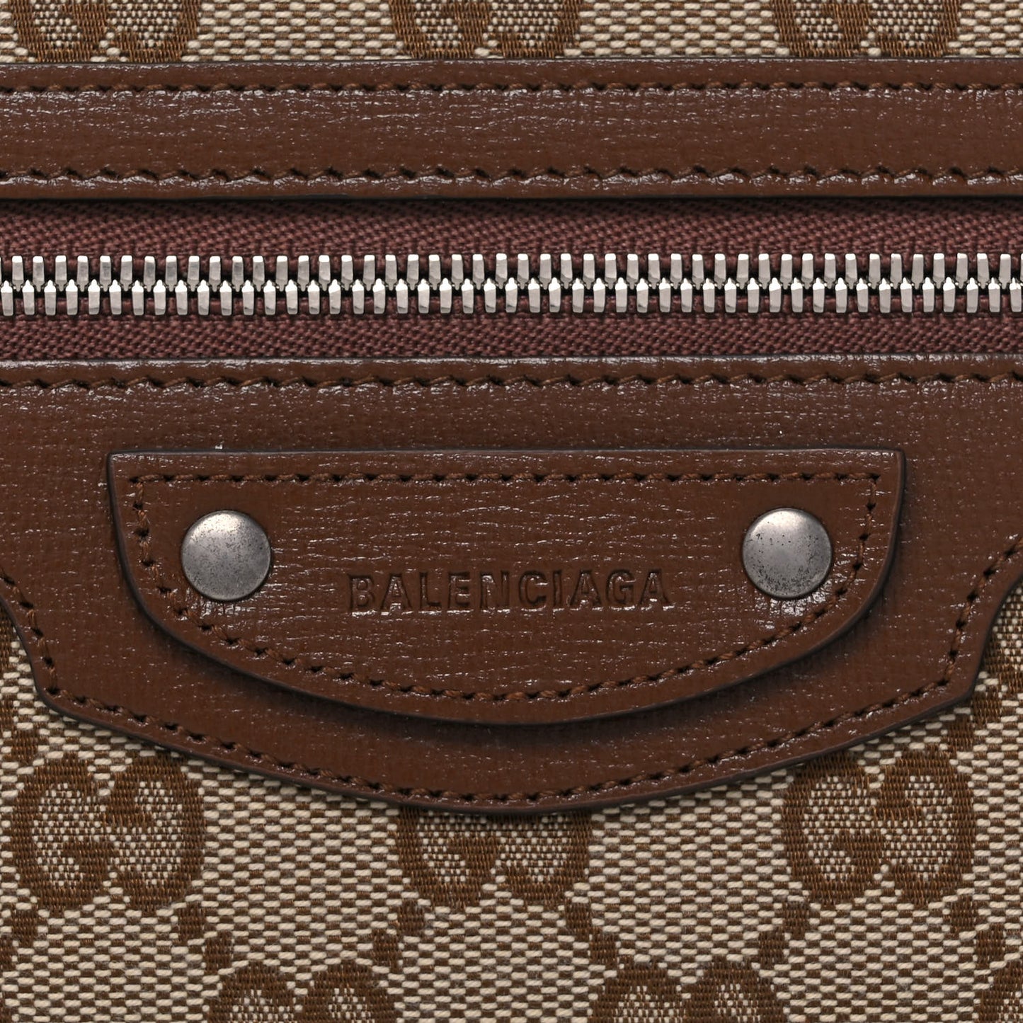 X GUCCI GG Monogram Azalea Calfskin Neo Classic Zip Around Wallet Beige Ebony Brown Sugar