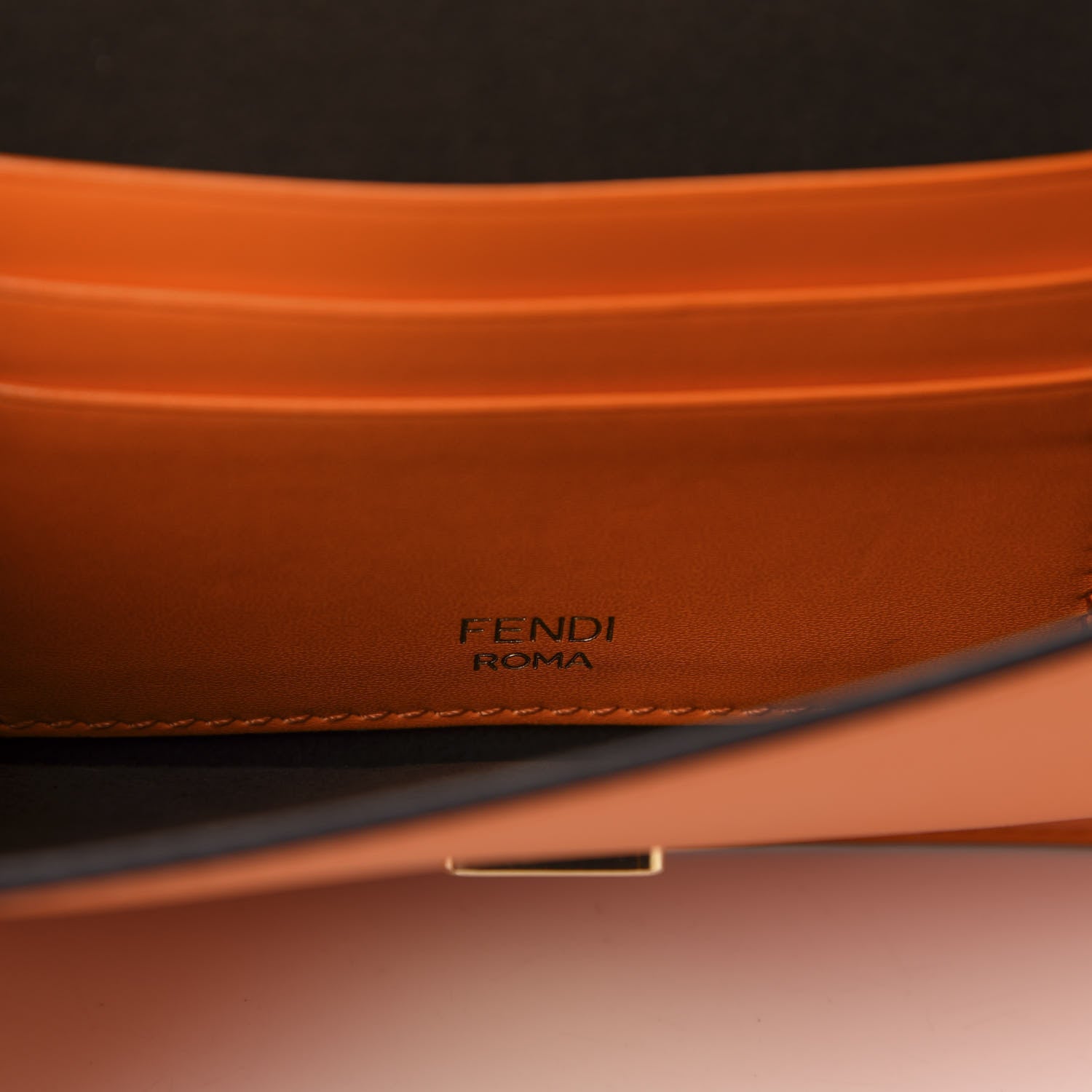 Fendi Vitello King Mini Flat Baguette Orange 7 of 10