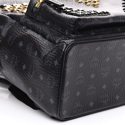 MCM Visetos Studded Medium Stark M Backpack Black 8 of 10