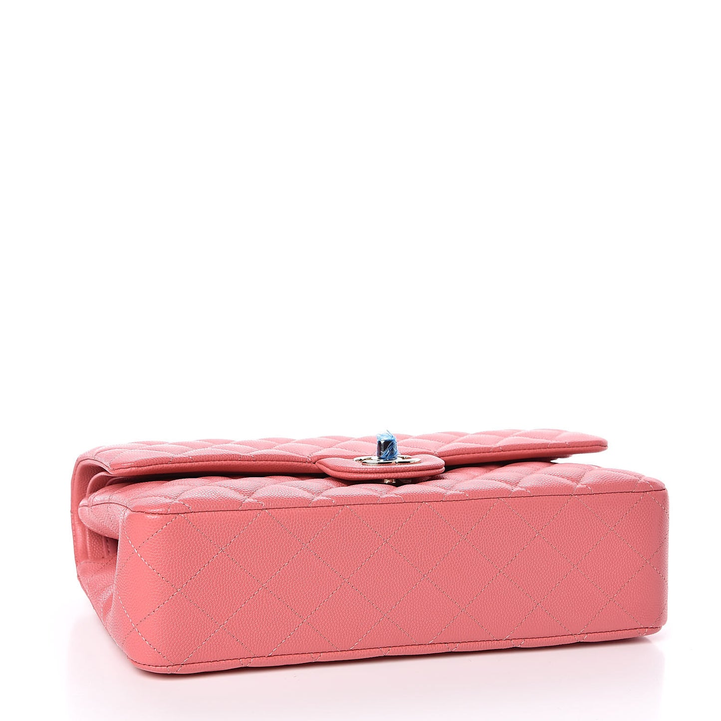 Caviar Quilted Medium Double Flap Pink