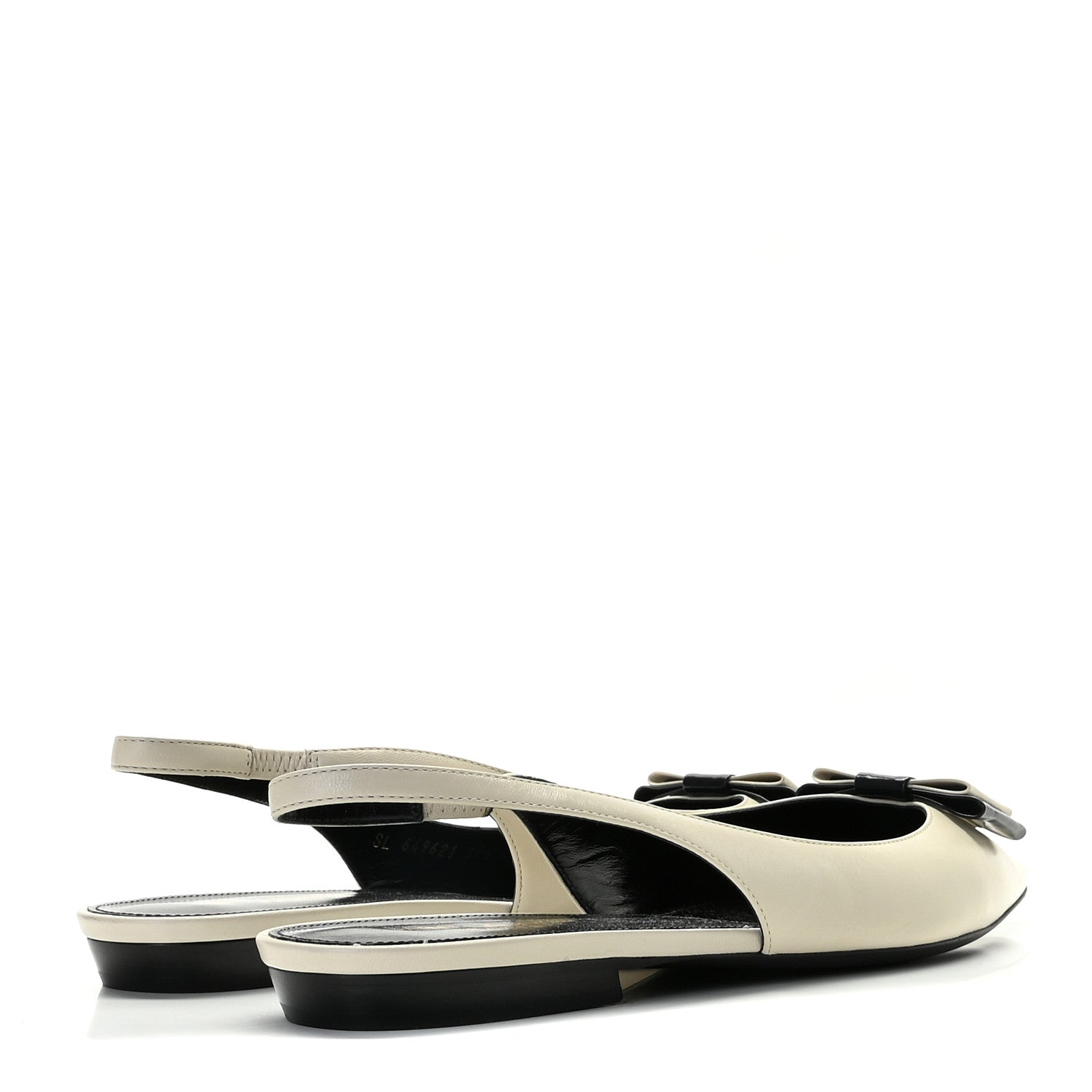 Saint Laurent Patent Smooth Lambskin Anais Slingback Flats 39.5 Navy Pearl 4 of 11