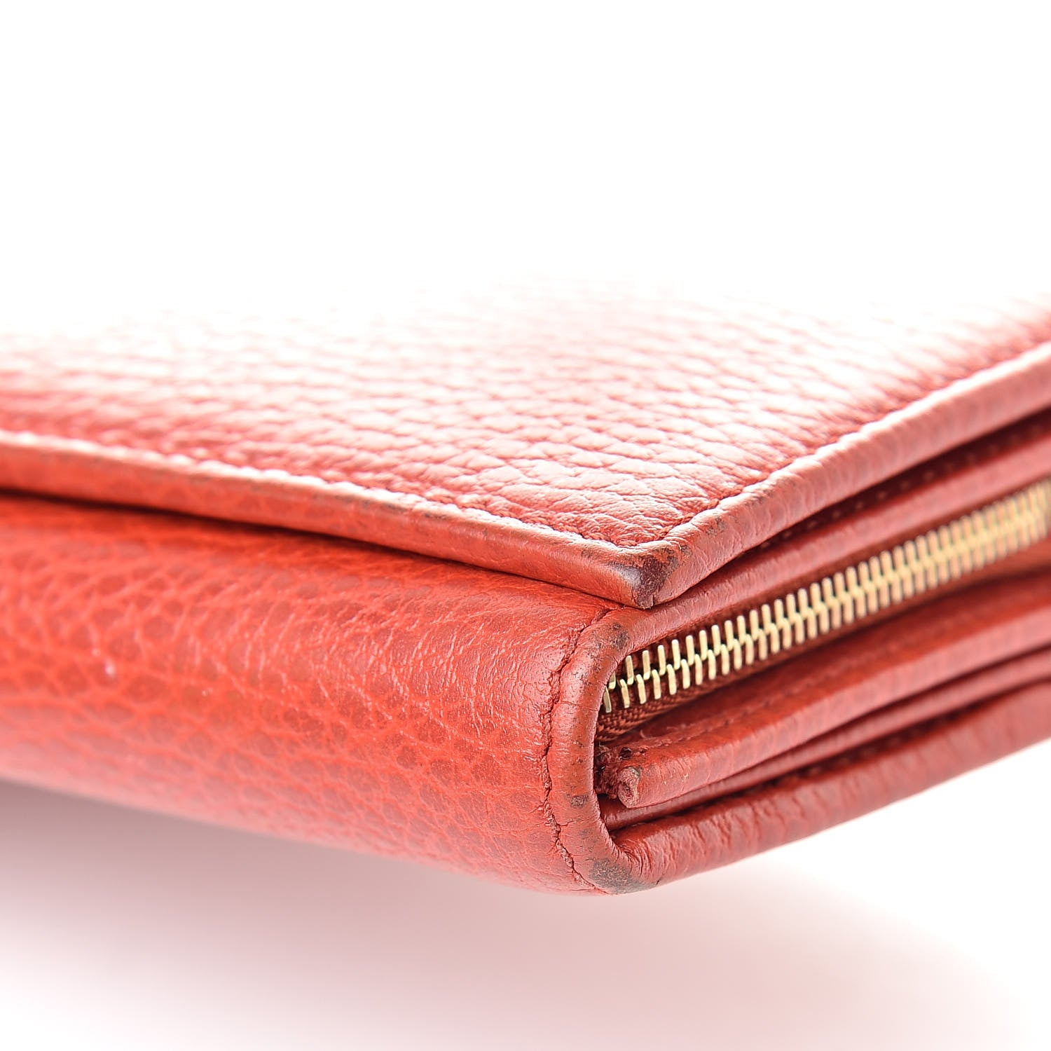 Gucci Pebbled Calfskin Continental Wallet Red 11 of 16