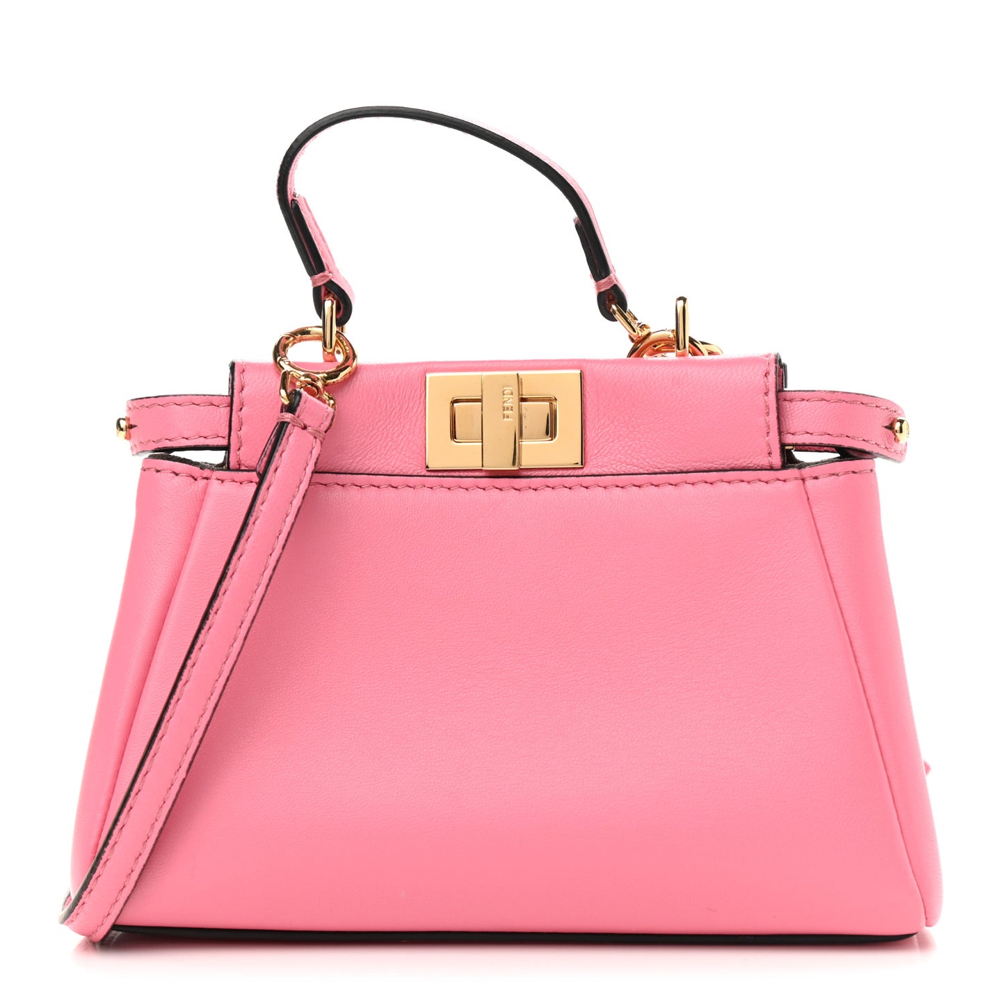 Shiny Nappa Micro Peekaboo Iconic Satchel Rosa Fluo