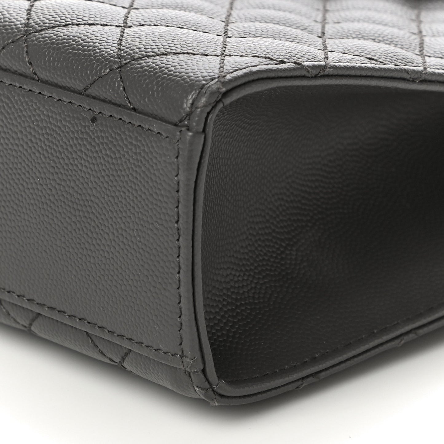 Grain De Poudre Textured Mixed Matelasse Large Triquilt Monogram Satchel Earth