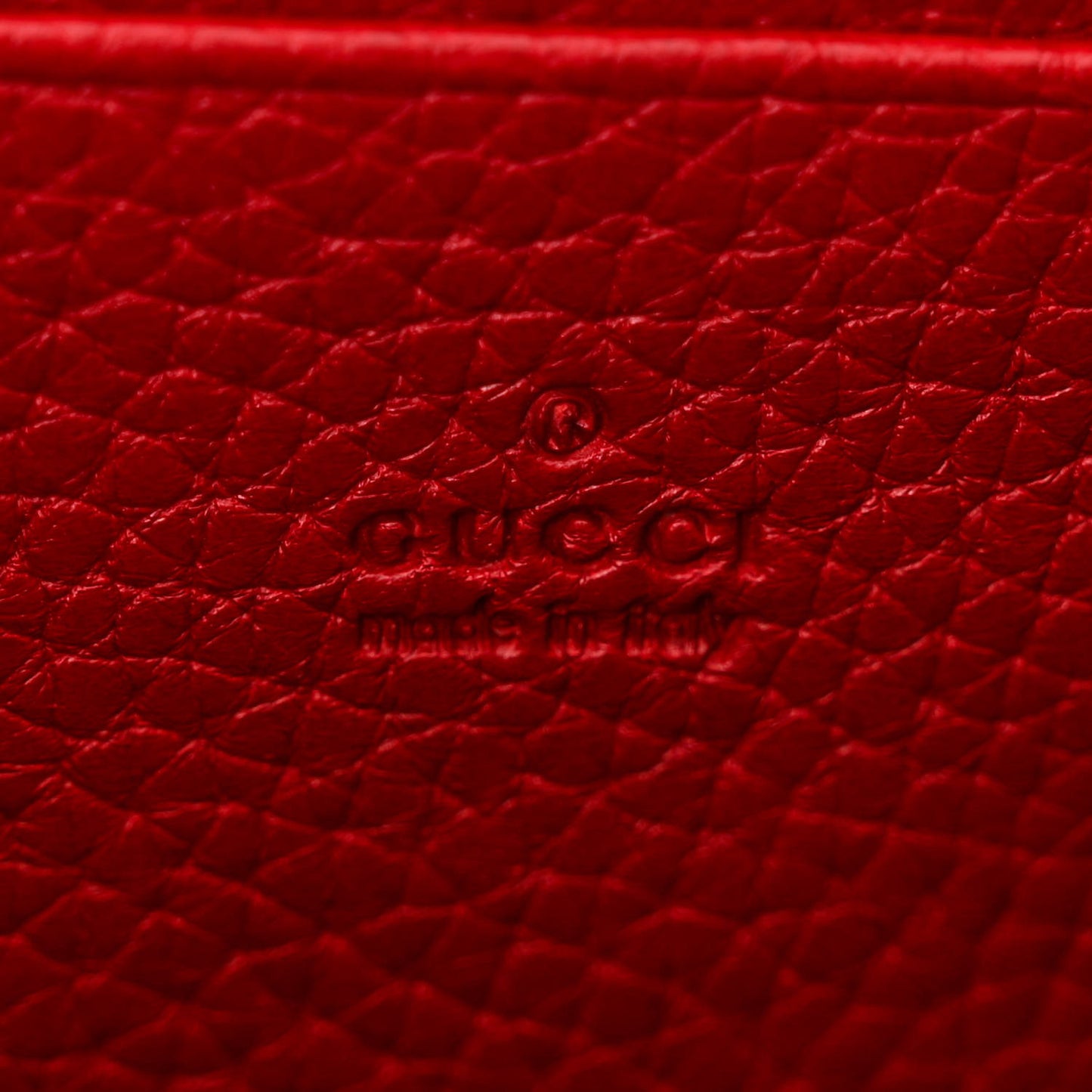 Calfskin GG Marmont Chain Wallet Vulcanic Red