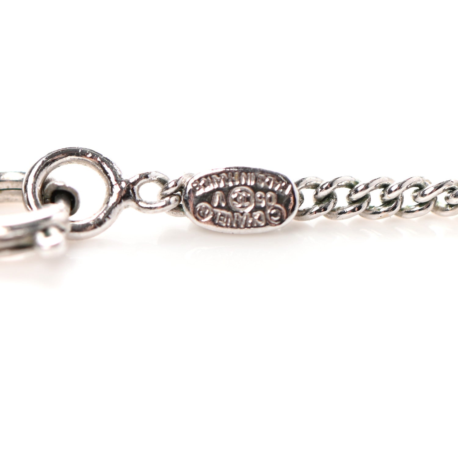Chanel Enamel CC Necklace Silver Black 5 of 5