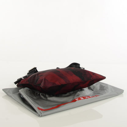 Prada Tessuto Nylon Camouflage Print Flat Messenger Bag Bordeaux 5 of 10