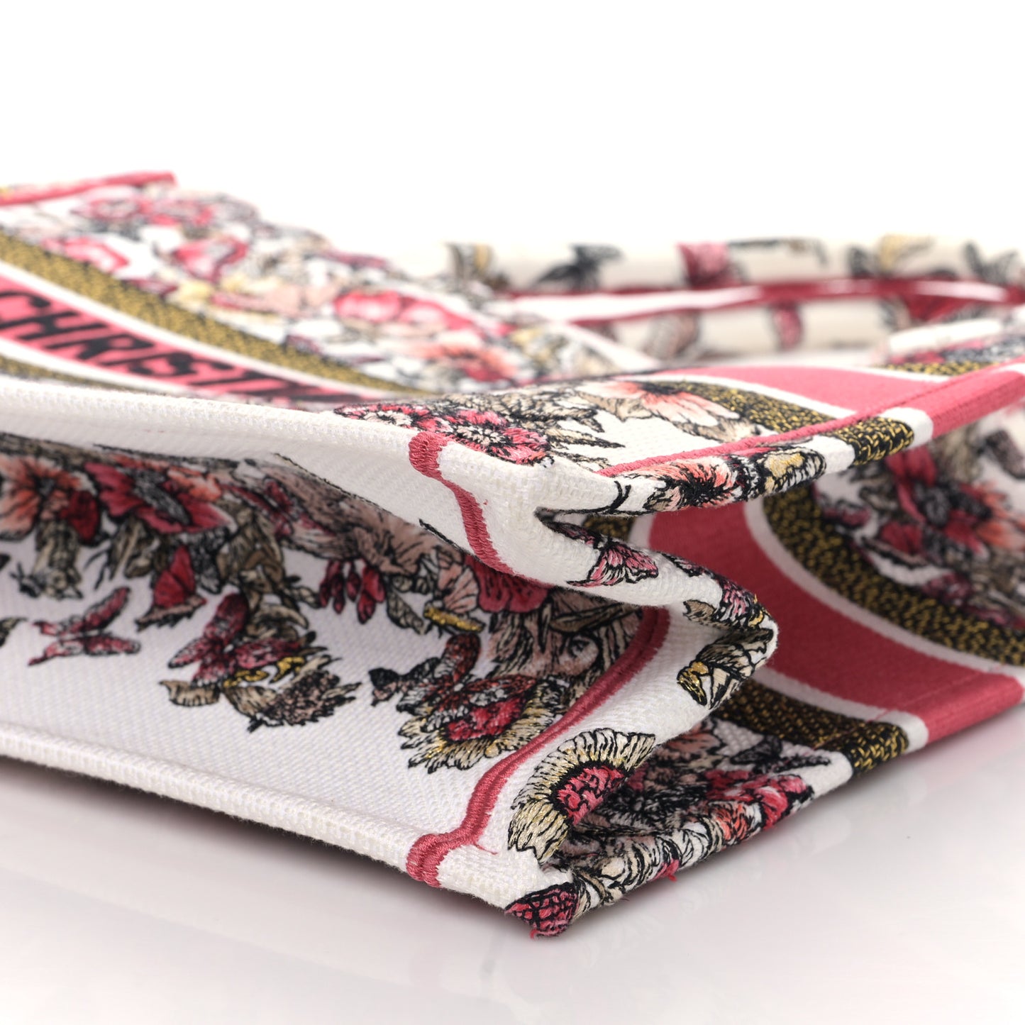 Canvas Embroidered Medium Butterfly Print Book Tote Multicolor