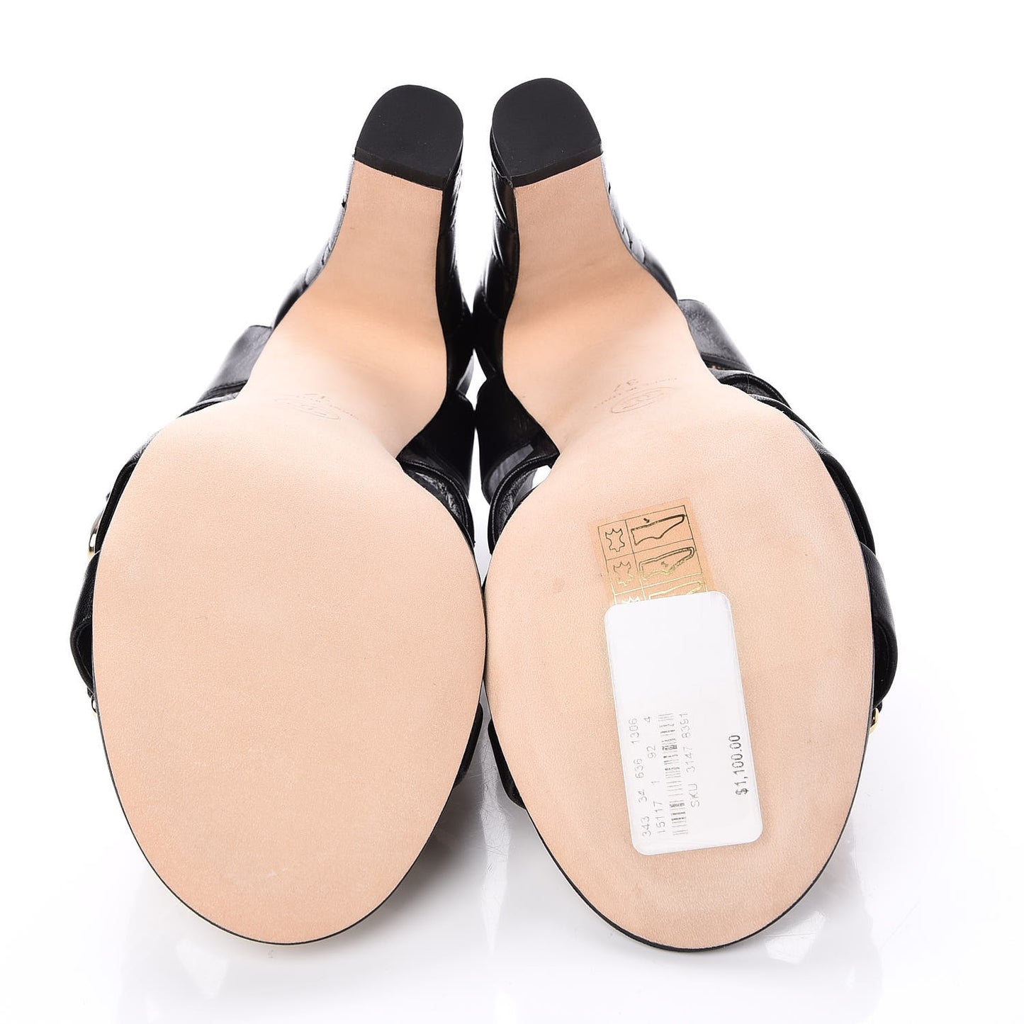 Lambskin Reissue Chain Sandals 37 Black Gold