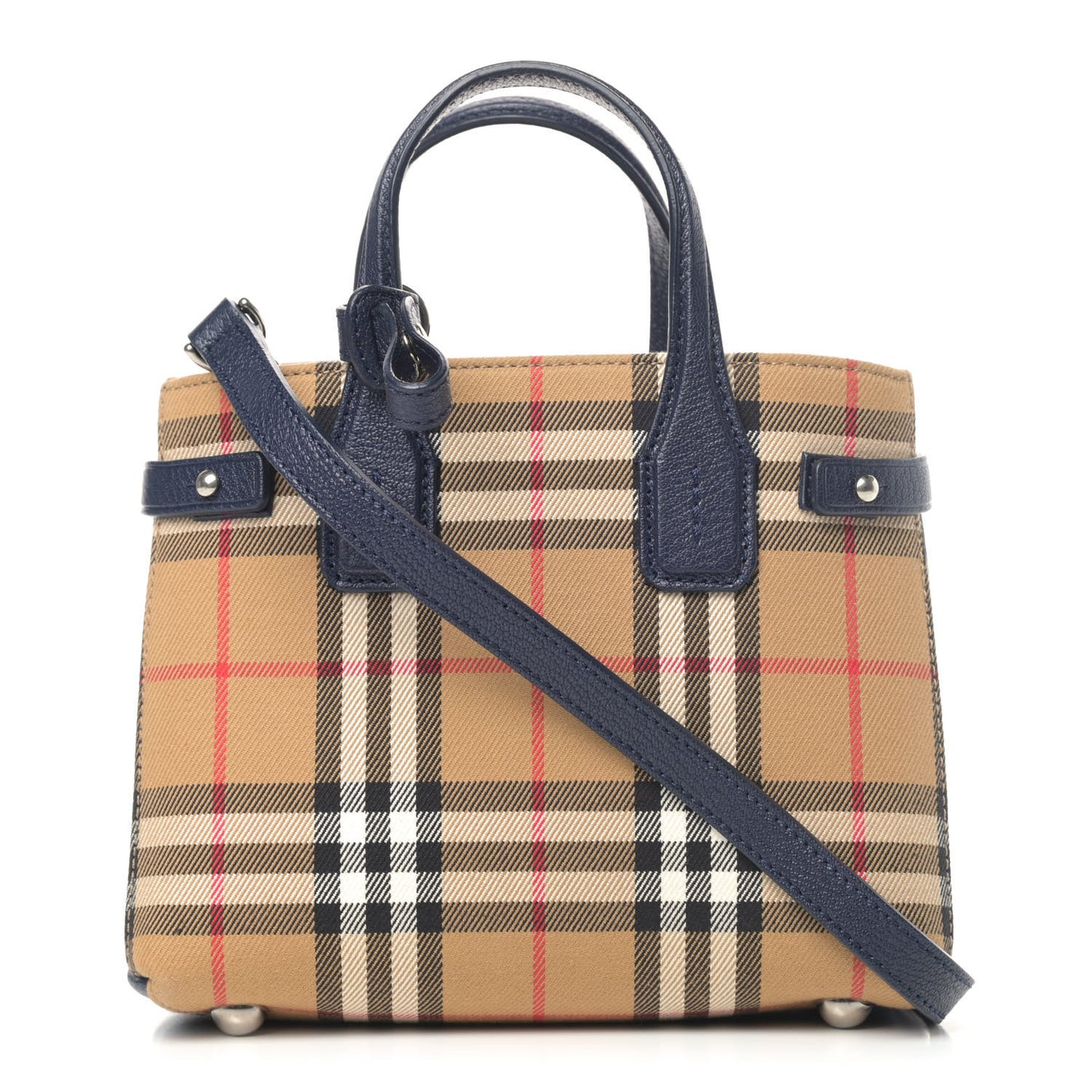 Goatskin Vintage Check Baby Banner Tote Regency Blue