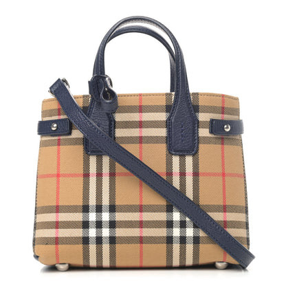 Burberry Goatskin Vintage Check Baby Banner Tote Regency Blue 1 of 4