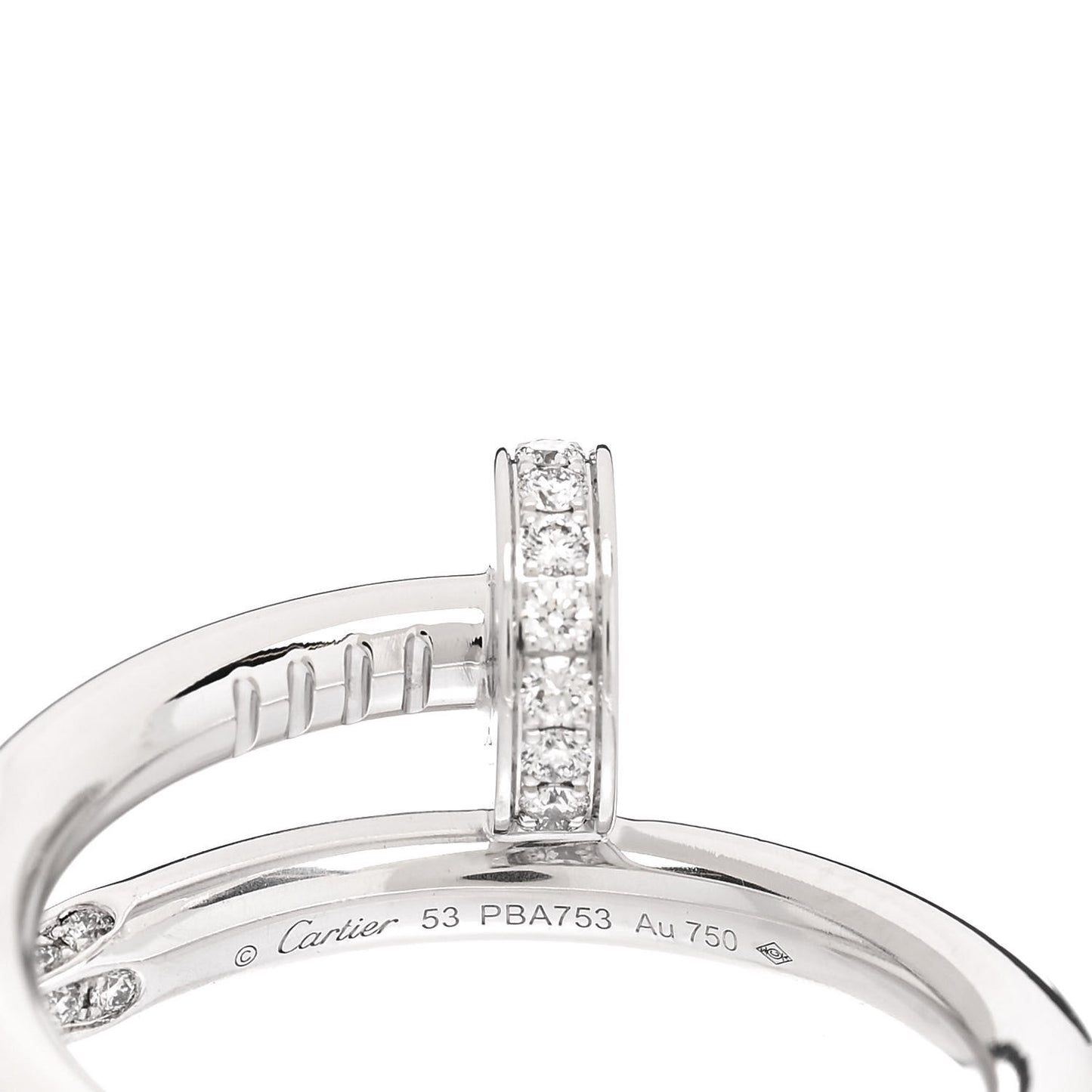 18K White Gold Diamond Juste Un Clou Ring 53 6.25