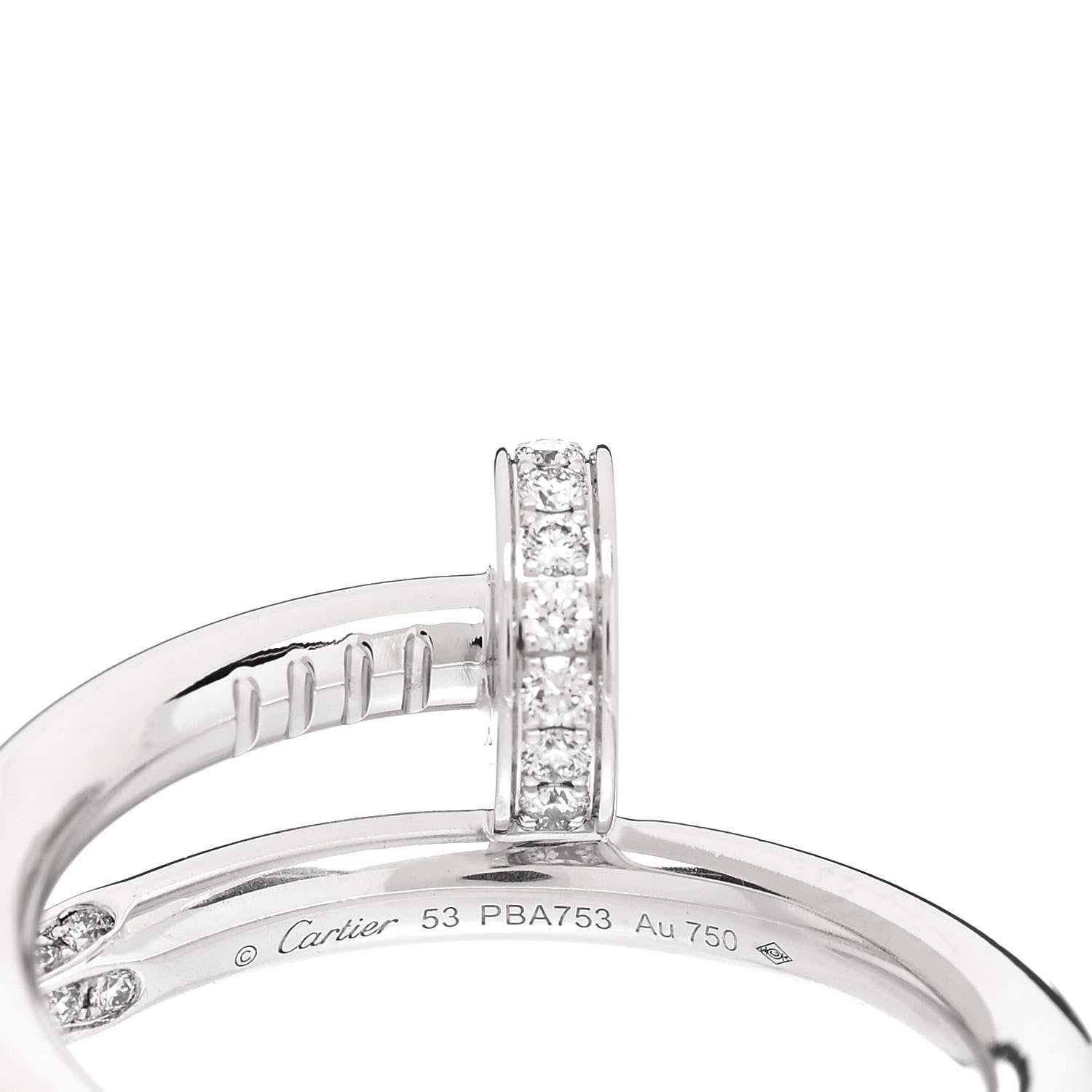 Cartier 18K White Gold Diamond Juste Un Clou Ring 53 6.25 4 of 5