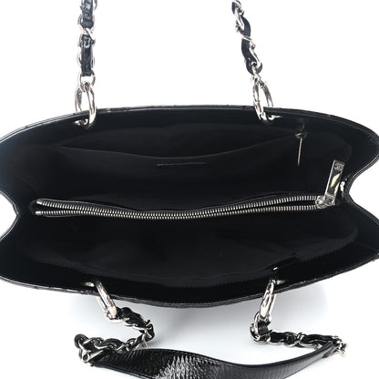Chanel Patent Quilted Grand Shopping Tote GST Black 4 of 10
