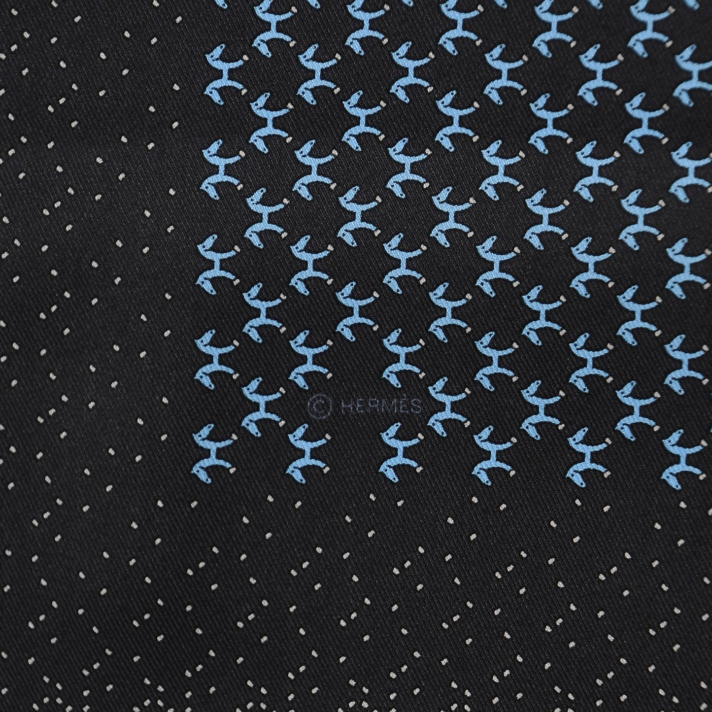 Silk Indian Horse Pocket Square Anthracite Ciel Gris