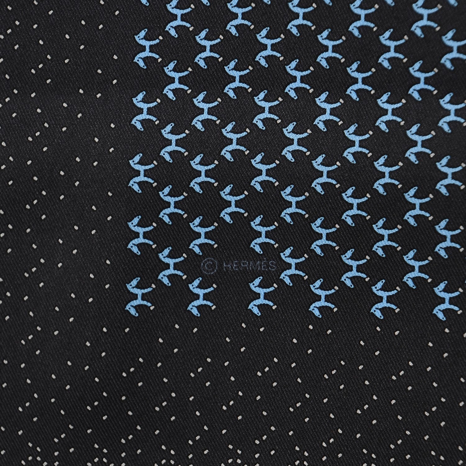 Hermes Silk Indian Horse Pocket Square Anthracite Ciel Gris 3 of 5