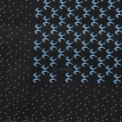 Hermes Silk Indian Horse Pocket Square Anthracite Ciel Gris 3 of 5