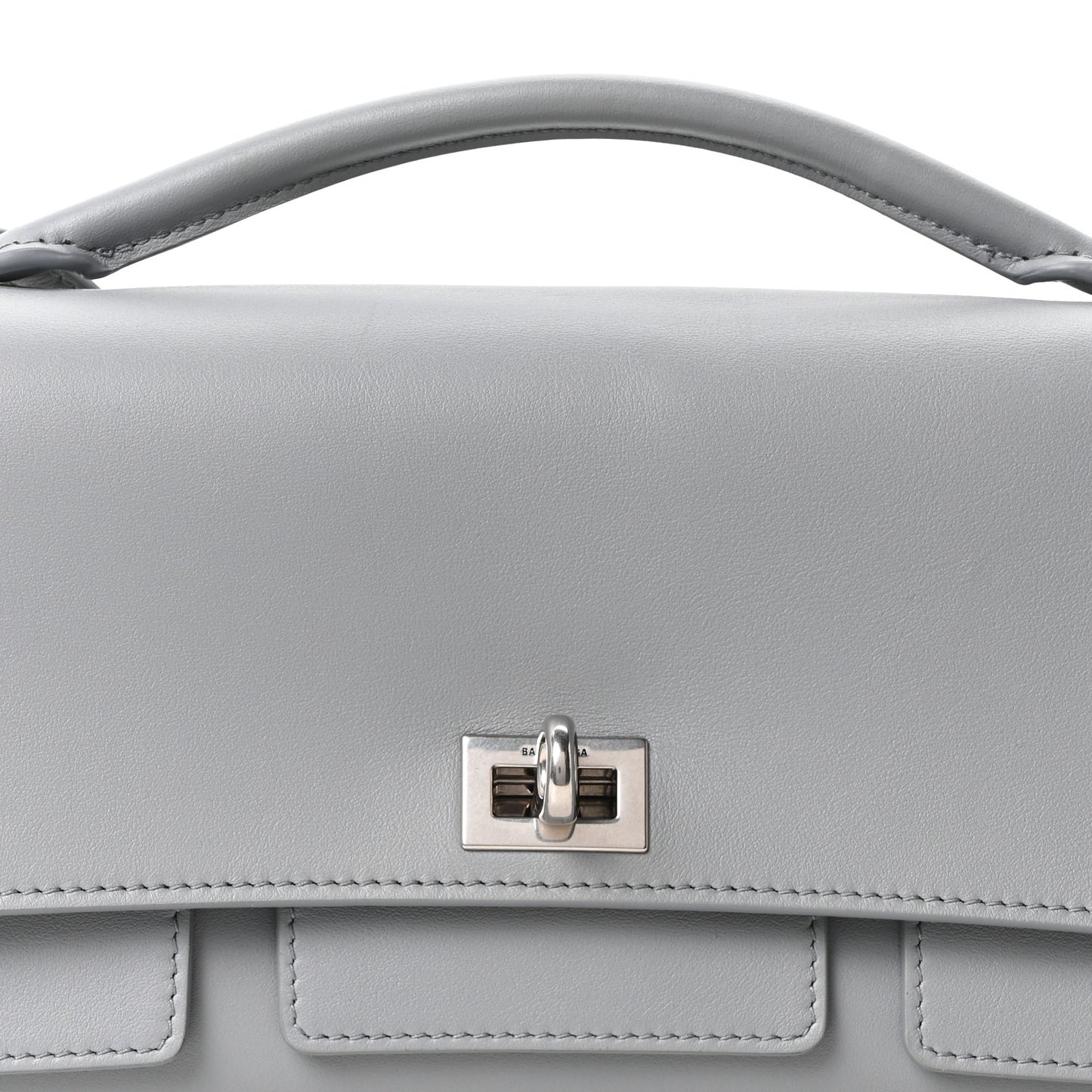 Smooth Calfskin Small Bel Air Clutch On Strap Cloud Grey
