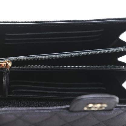 Chanel Iridescent Caviar Quilted Medium Flap Wallet Black 4 of 4
