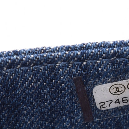 Chanel Denim Camelia Charms Card Holder Blue 8 of 9