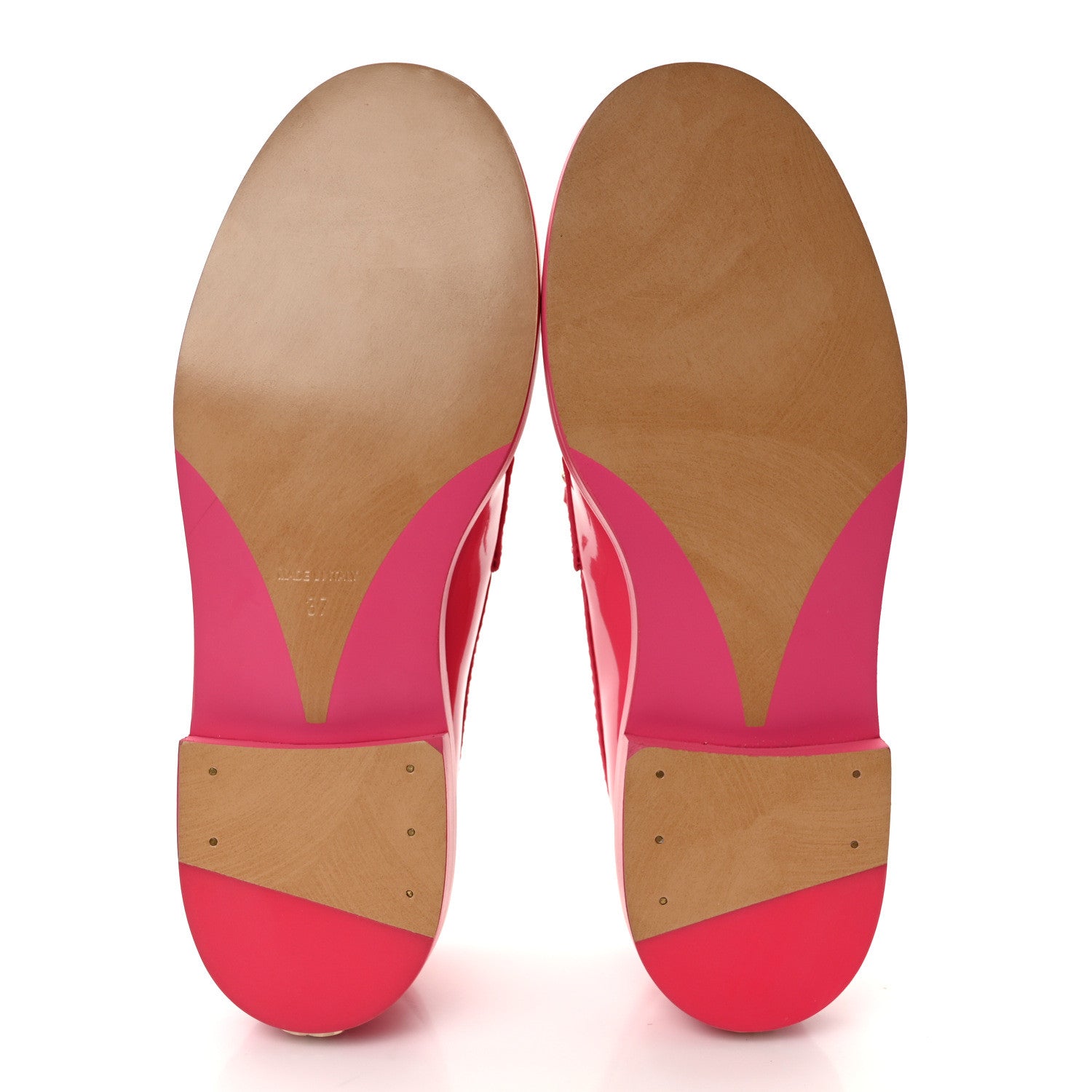 Chanel Patent Calfskin Logo Loafers 37 Pink 6 of 10