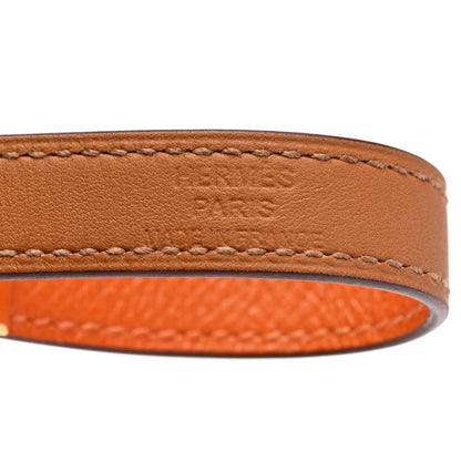 Hermes Epsom Kelly Double Tour Bracelet M Orange 4 of 7
