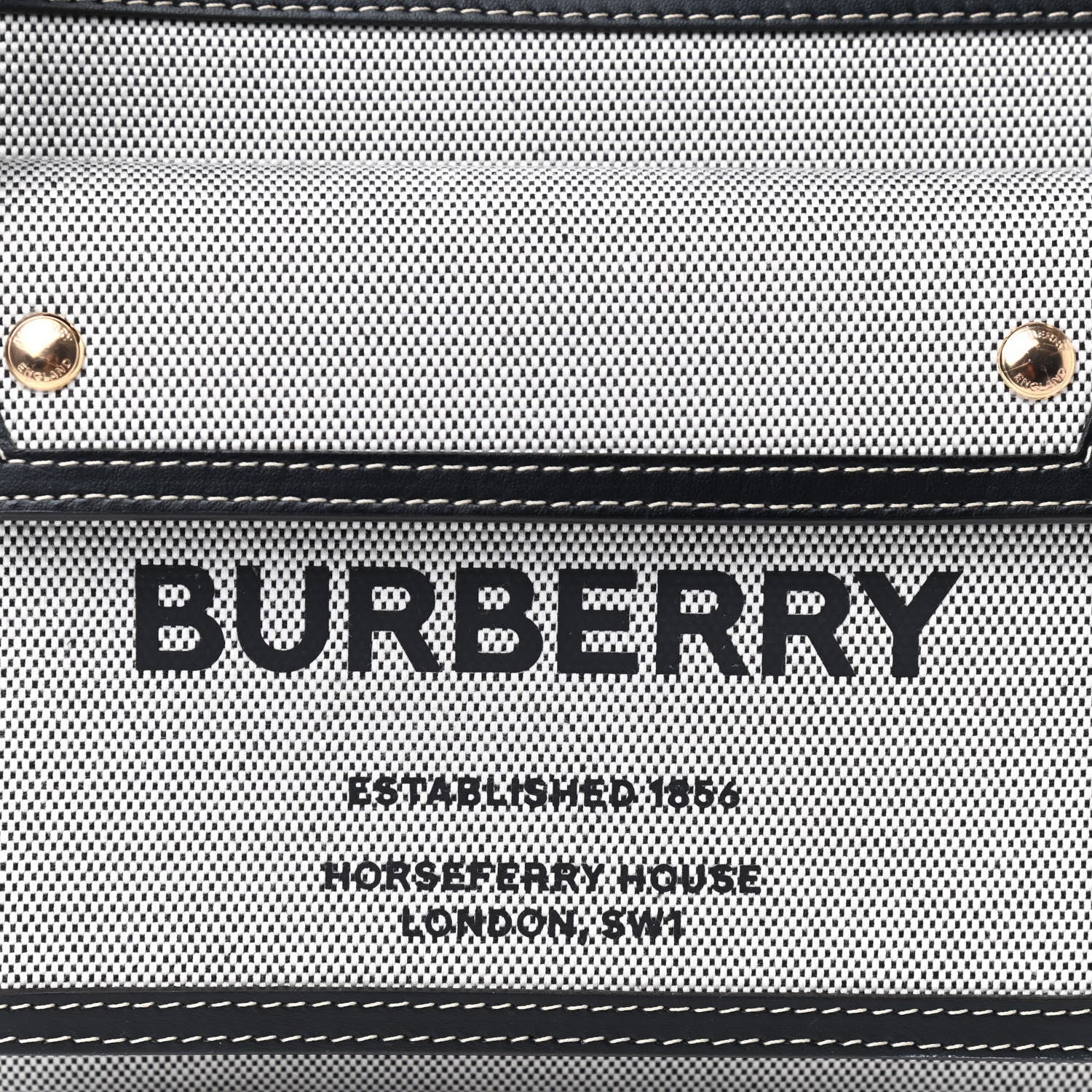 Burberry Smooth Calfskin Canvas Two Tone Mini Pocket Bag Black Tan 10 of 11