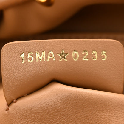 Christian Dior Lambskin Macrocannage Caro Nano Bucket Bag Light Gold 7 of 10