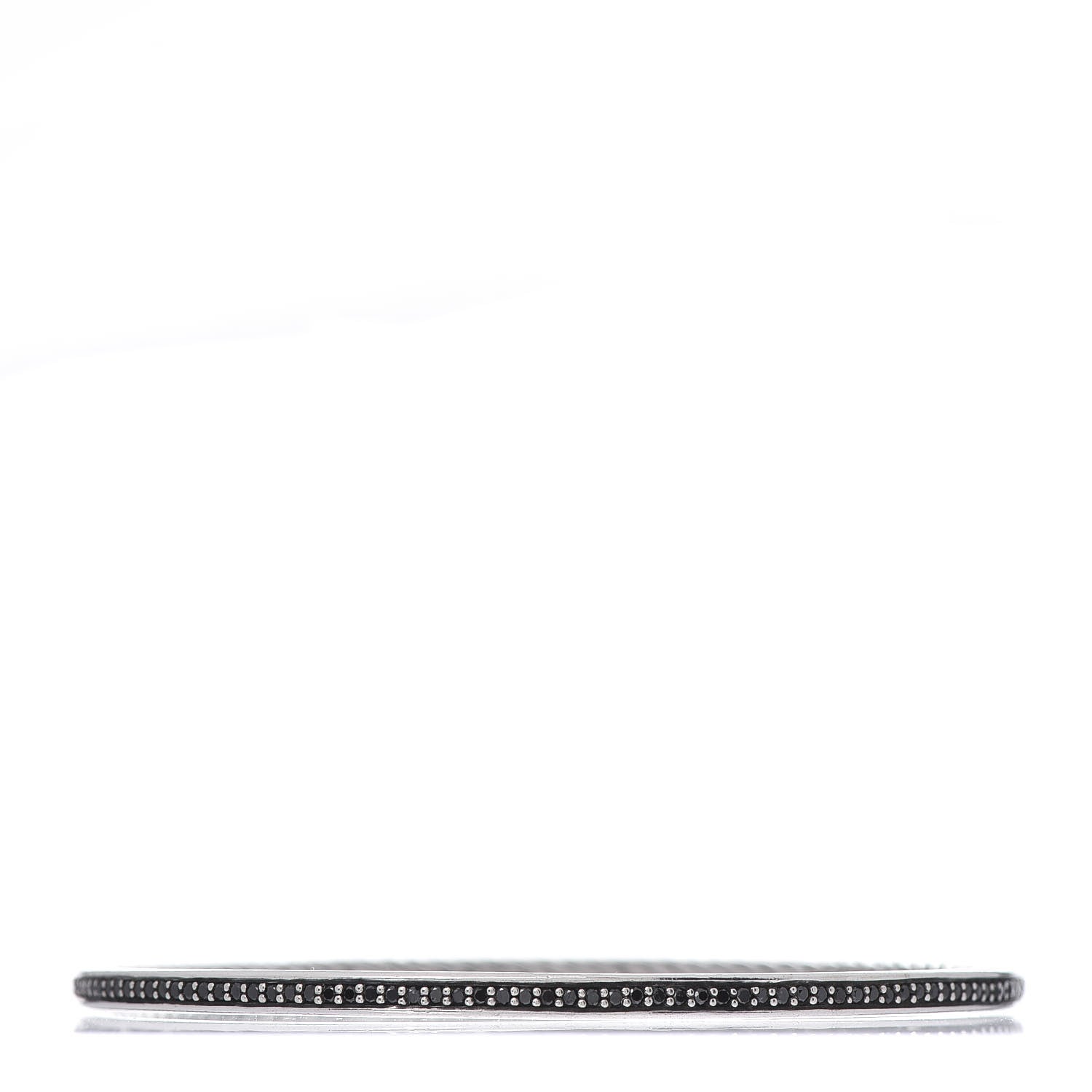 David Yurman Sterling Silver Black Diamond Cable Bangle Bracelet 1 of 4