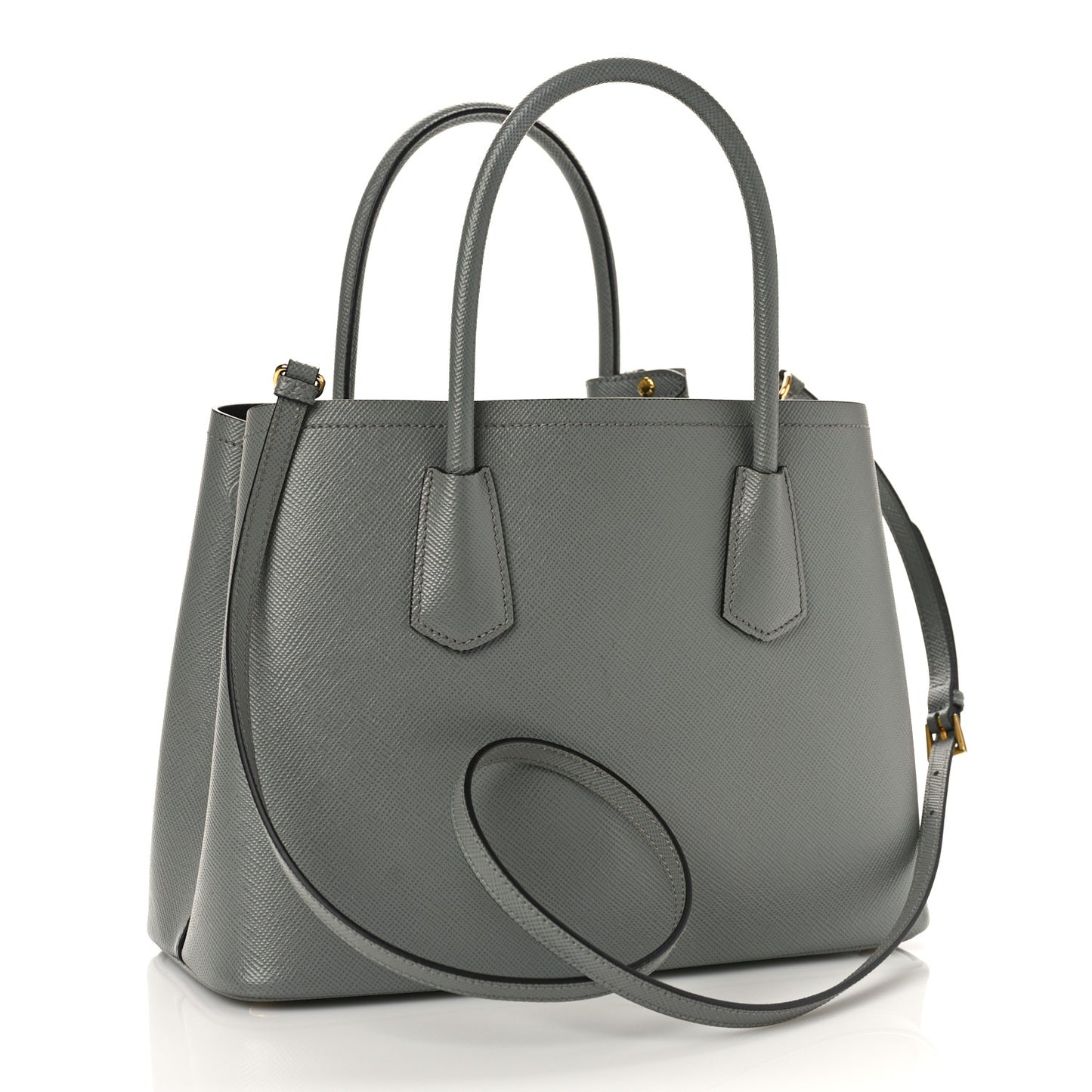 Saffiano Cuir Small Double Bag Ardesia Black