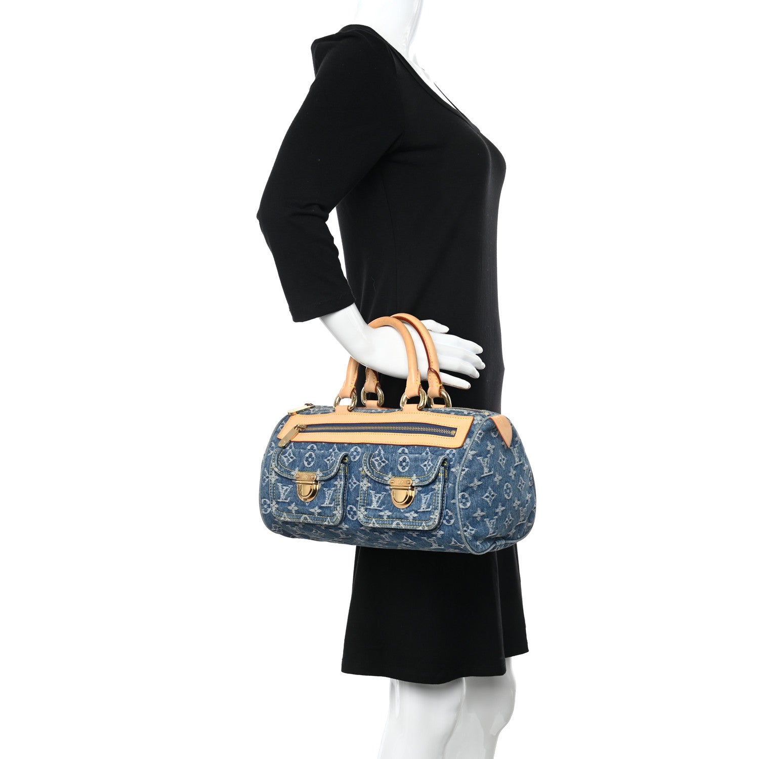 Louis Vuitton Monogram Denim Neo Speedy Blue 2 of 19
