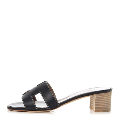 Hermes Calfskin Oasis Sandals 36 Black 1 of 11