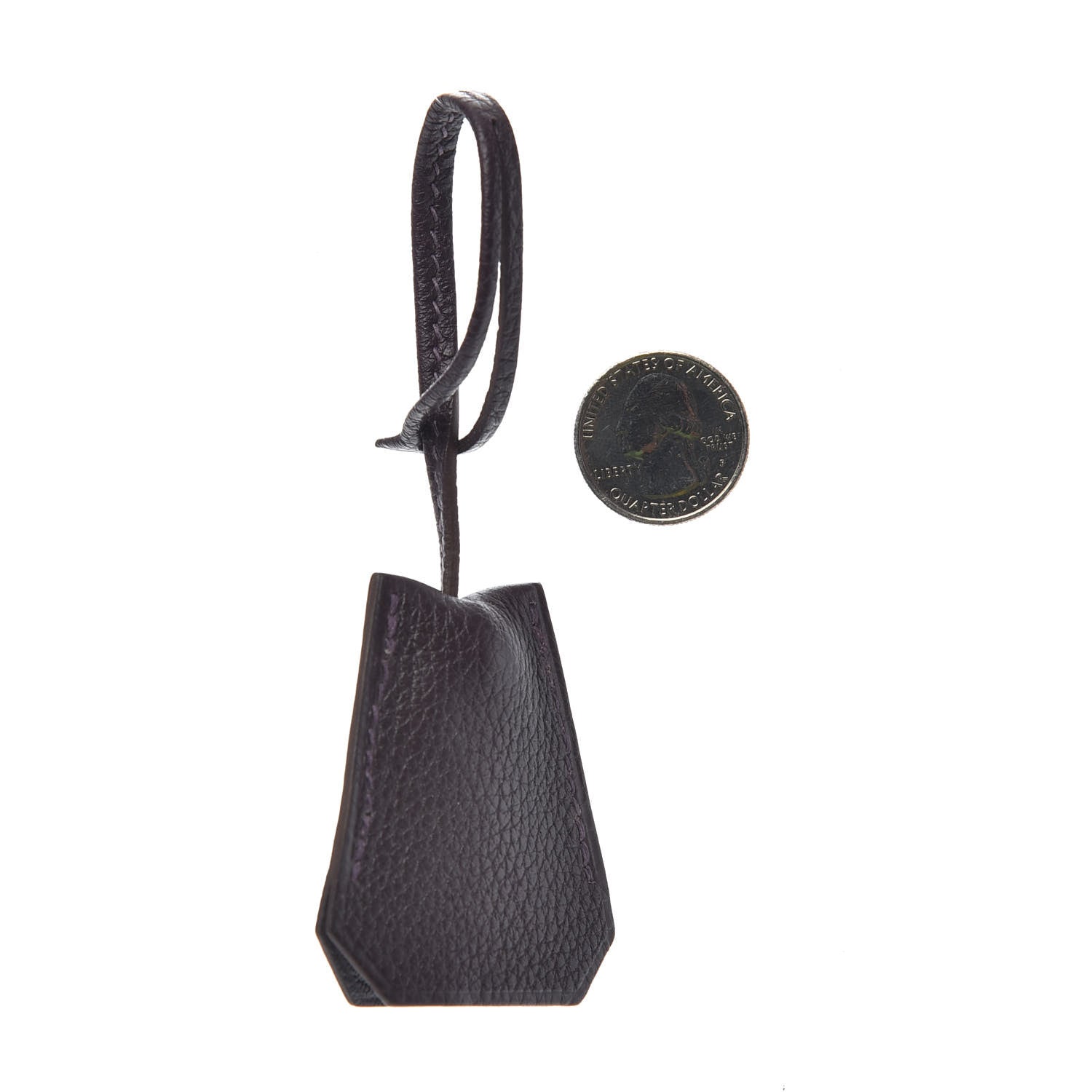 Hermes Taurillon Clemence Key Clochette Raisin 2 of 2