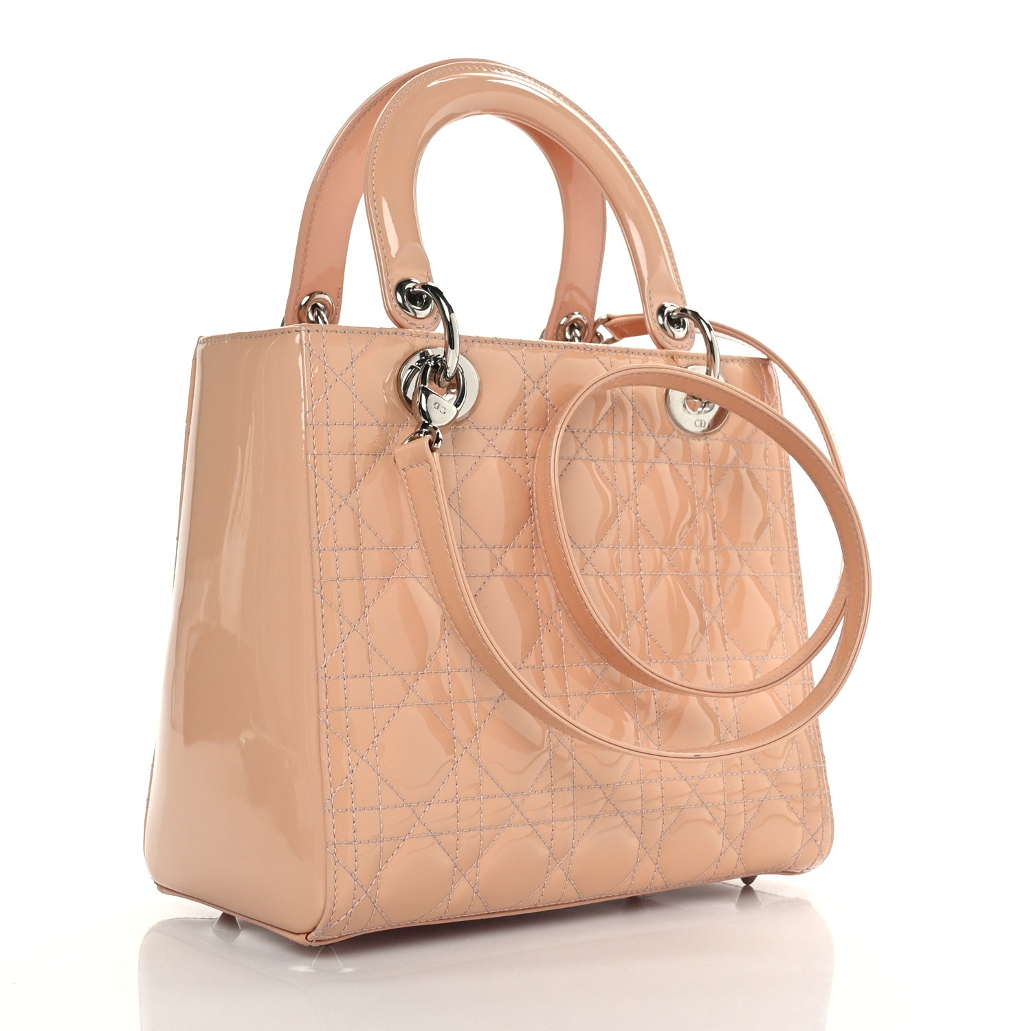 Christian Dior Patent Cannage Medium Lady Dior Light Pink 3 of 11