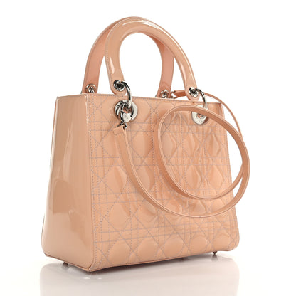 Christian Dior Patent Cannage Medium Lady Dior Light Pink 3 of 11