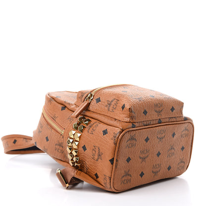MCM Visetos Side Stud Mini Stark Backpack Cognac 4 of 9