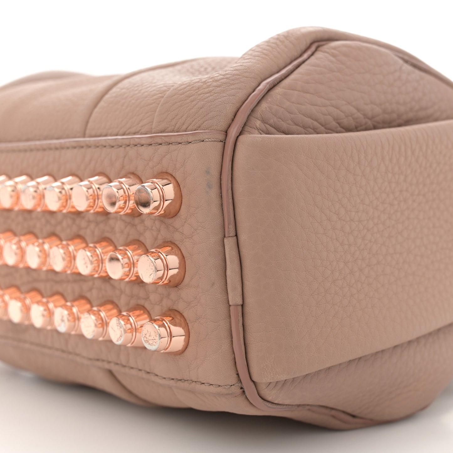 Pebbled Lambskin Mini Rockie Latte Rose Gold Hardware