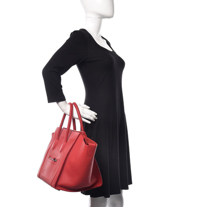 Celine Supple Calfskin Medium Phantom Luggage Vermillion 2 of 9