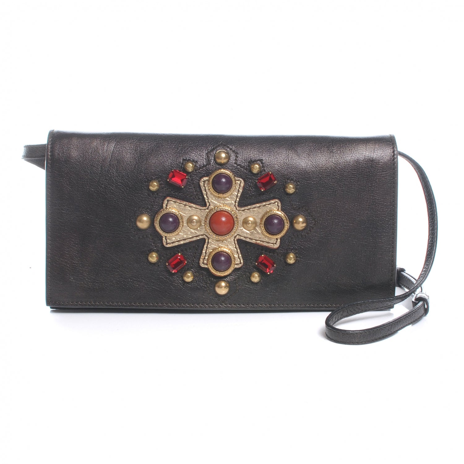 Saint Laurent Leather Byzance Flap Brown 1 of 7