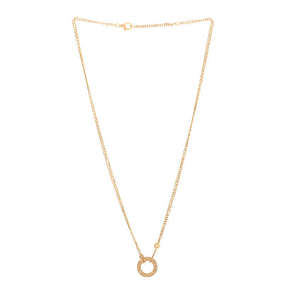 Cartier 18K Yellow Gold 2 Diamond LOVE Necklace 3 of 4