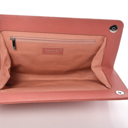 Chanel Caviar Quilted CC Large Clutch Coral 5 of 9