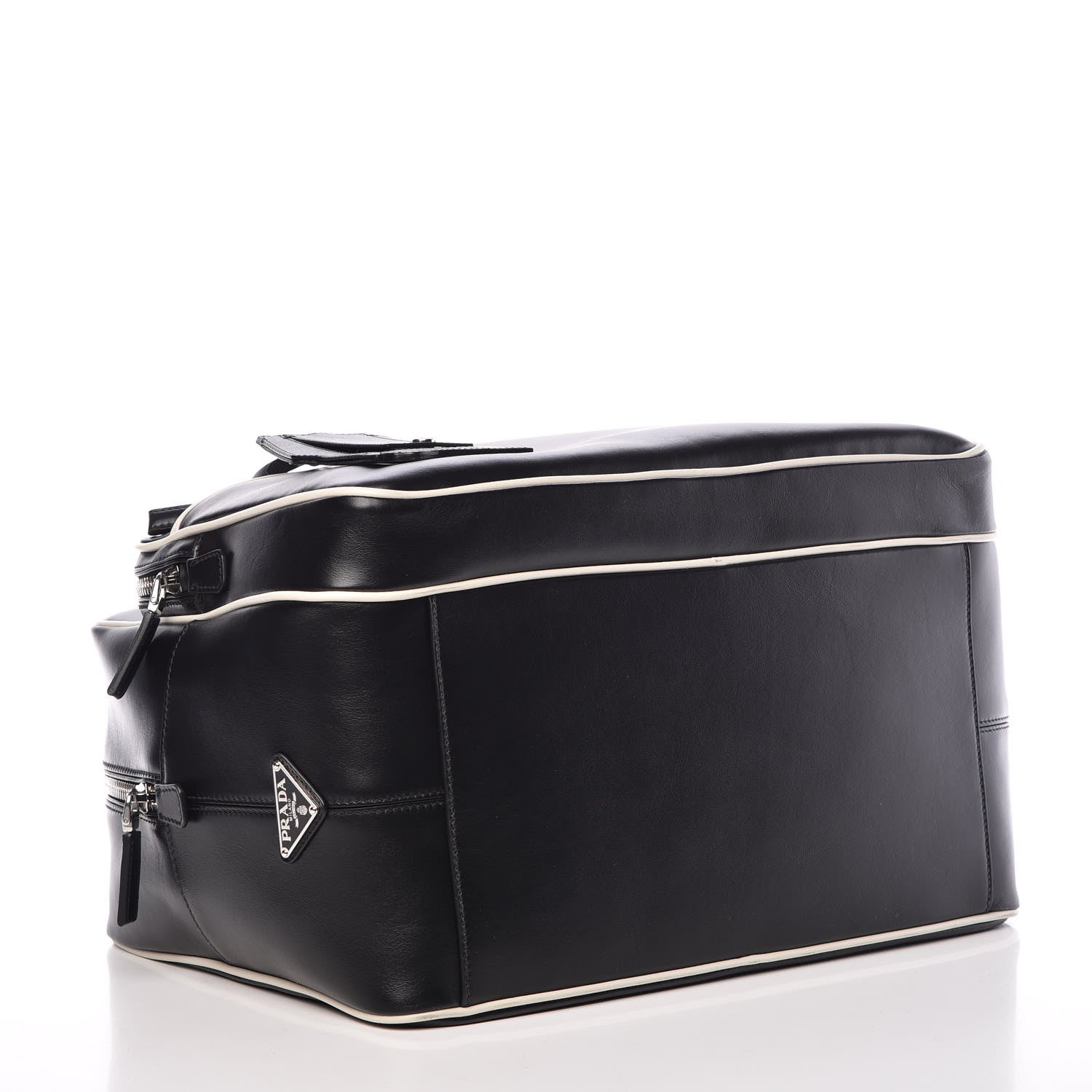 Prada Vitello Bicolor Bowler Black Talco 4 of 10