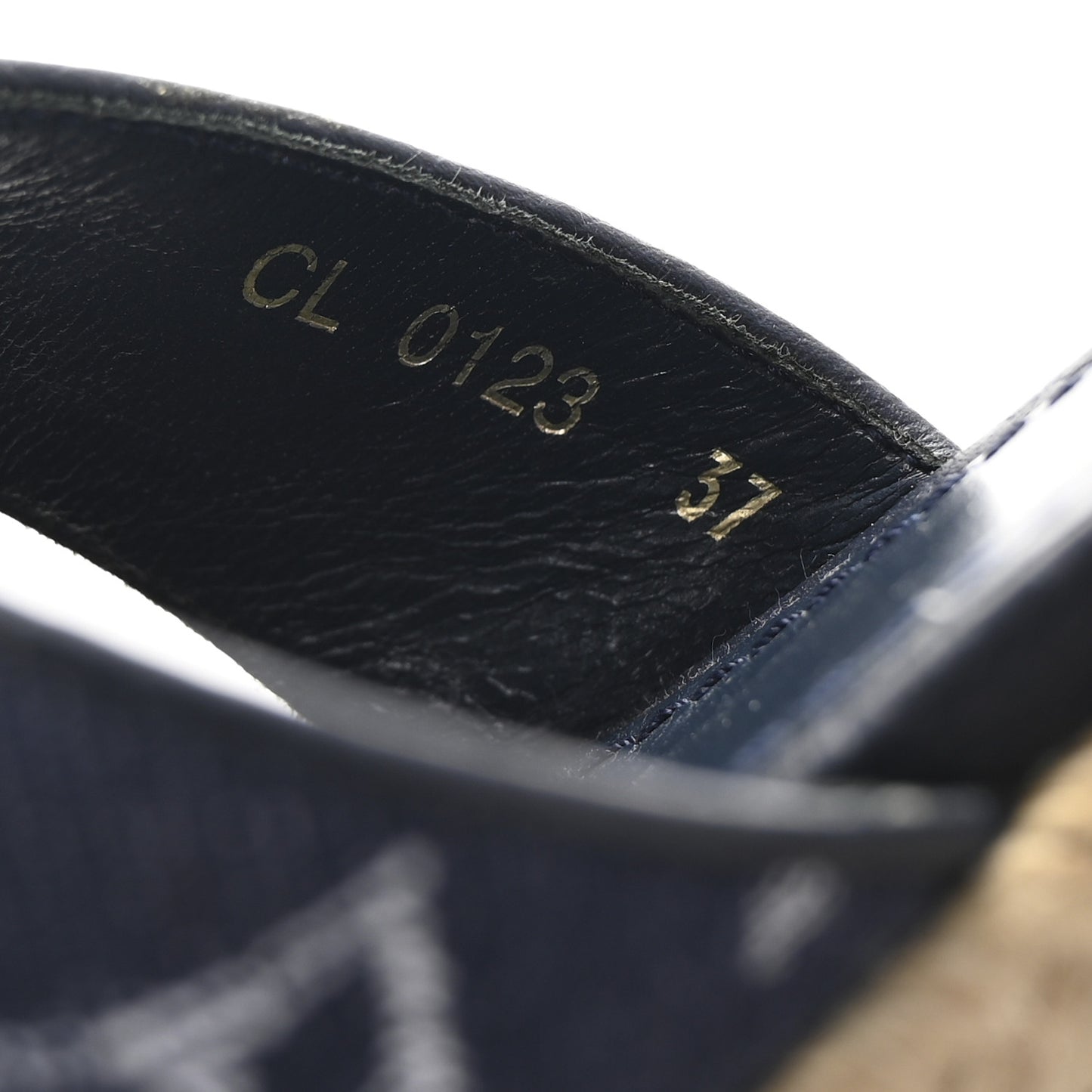 Monogram Denim Formentera Wedge Pumps 37 Grand Blue