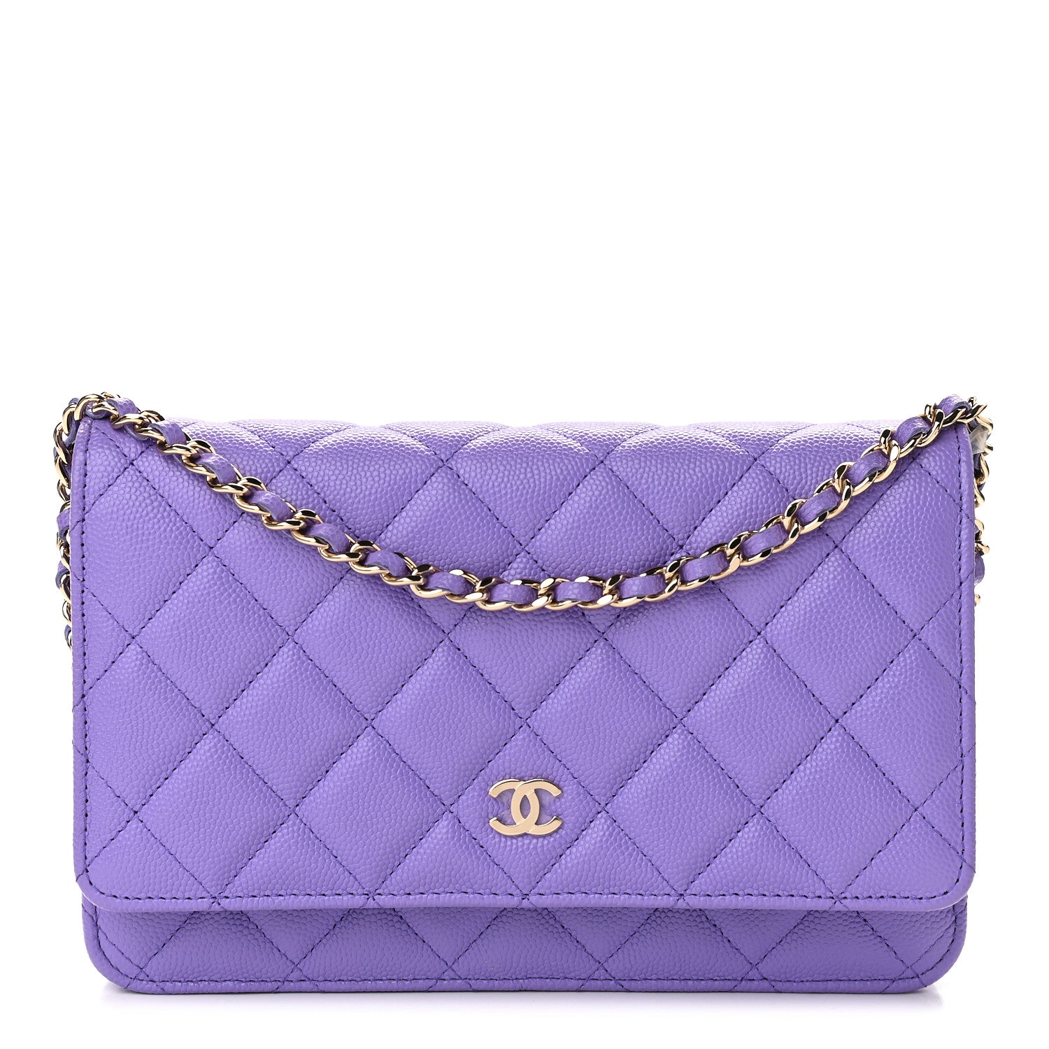 Chanel Caviar Quilted Wallet On Chain WOC Purple 1 of 10