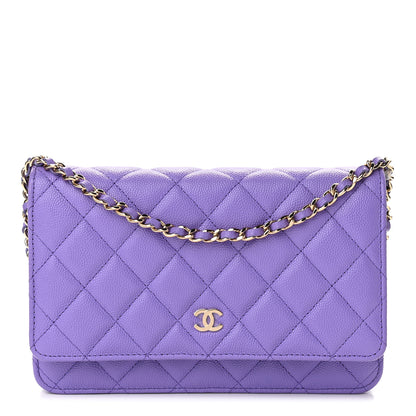 Chanel Caviar Quilted Wallet On Chain WOC Purple 1 of 10