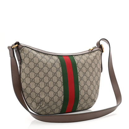 Gucci GG Supreme Monogram Web Small Ophidia Half Moon Hobo Brown 3 of 10