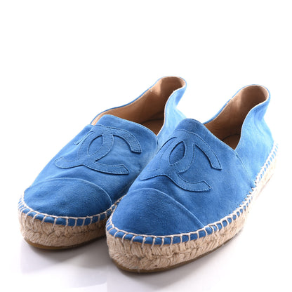Chanel Kid Suede CC Espadrilles 40 Blue 2 of 8