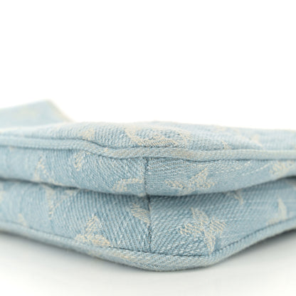 Louis Vuitton Monogram Denim Liv Pochette Sky Blue 9 of 10